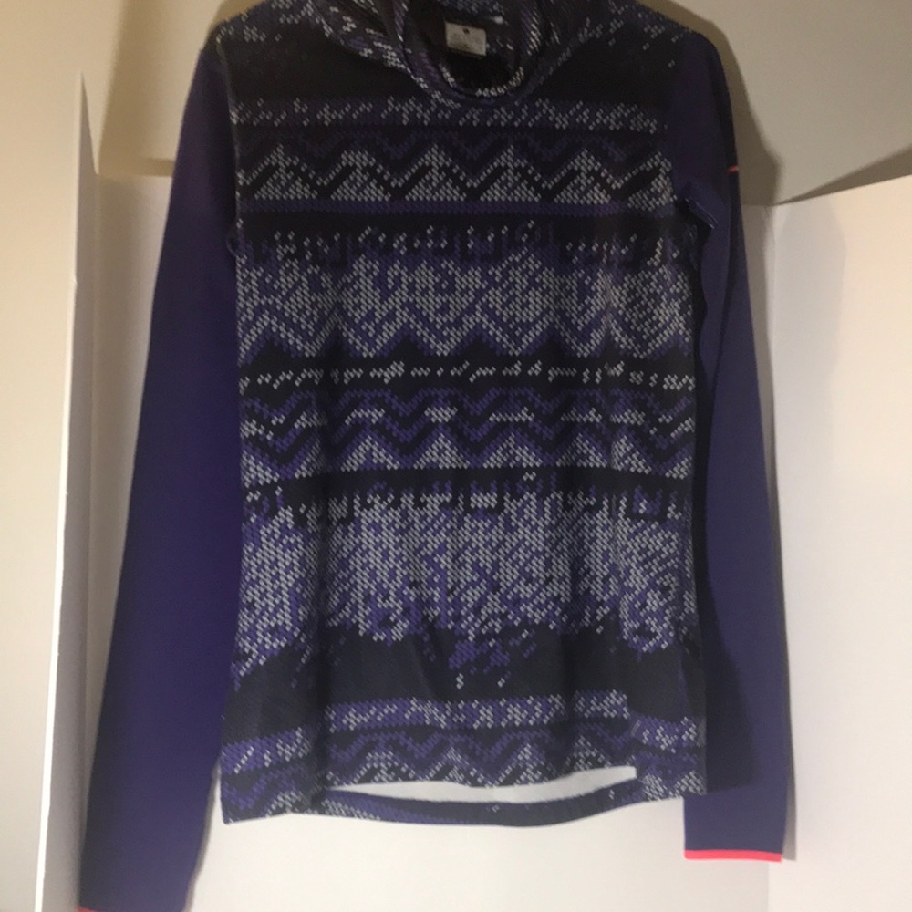 Nike-pro top size L Long sleeves dri-fit purple black athletic wear